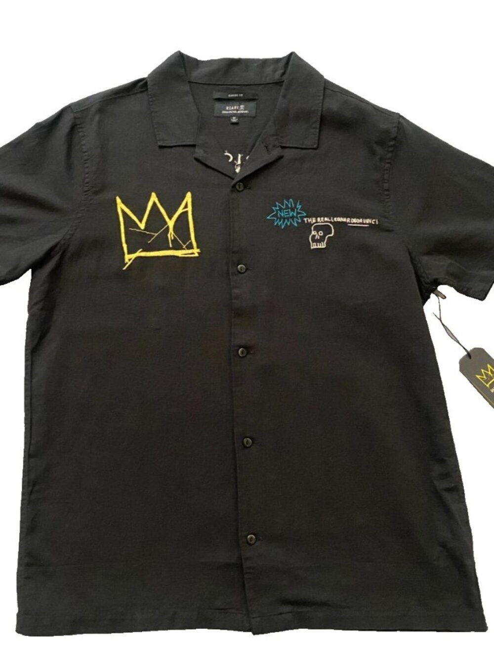 NWT Roark x Jean-Michel Basquiat Classic Fit Short Sleeve Button Down Shirt